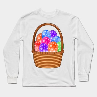 Colorful Easter Eggs Basket Long Sleeve T-Shirt